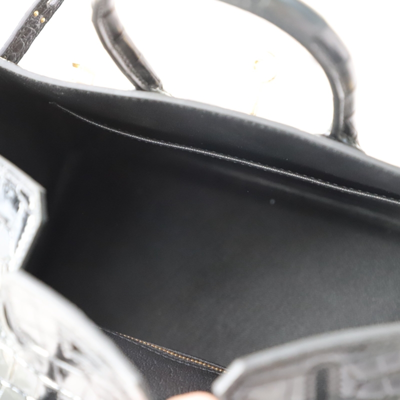 ck89 nior/black shiny Crocodylus porosus crocodile Birkin 25 GHW