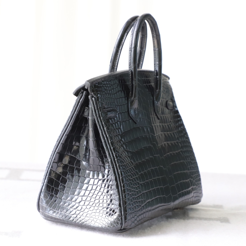 ck89 nior/black shiny Crocodylus porosus crocodile Birkin 25 GHW