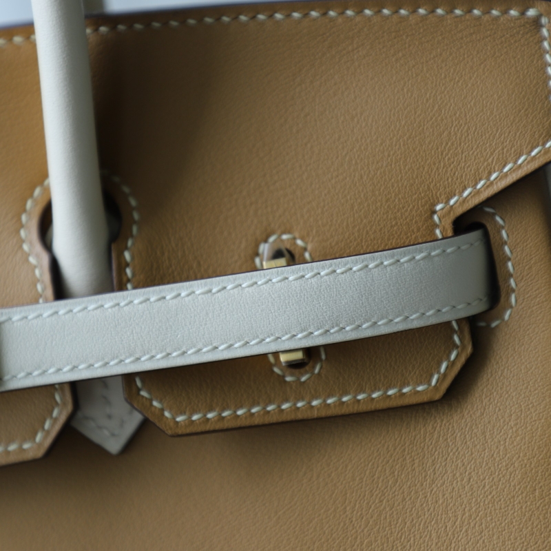4B Biscuit and nata swift birkin 25cm with gold hardware