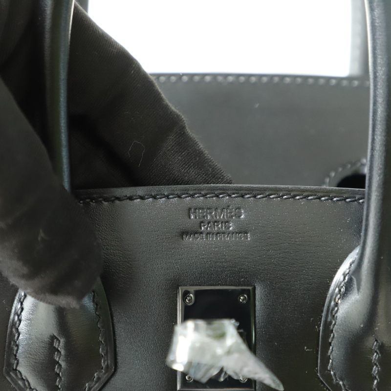 CK89 Nior box calf Birkin 25cm So black