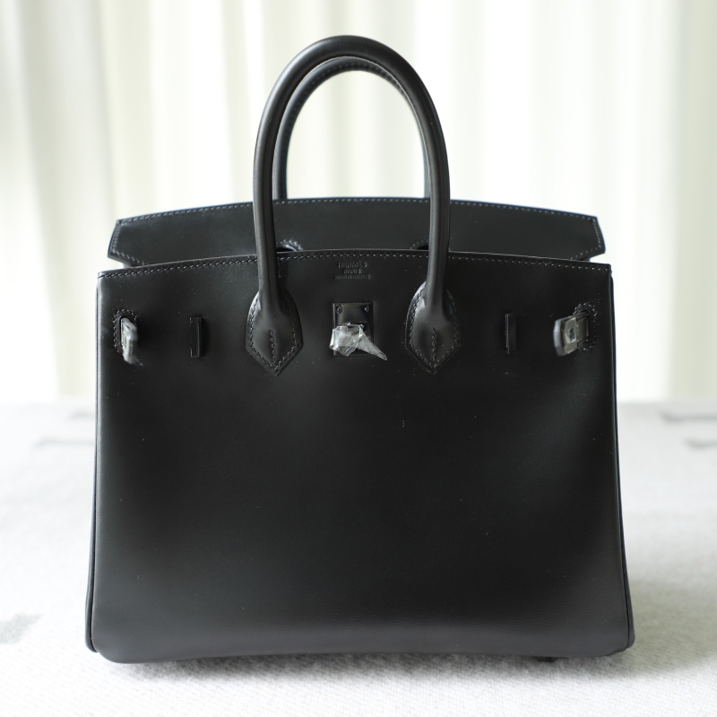 CK89 Nior box calf Birkin 25cm So black