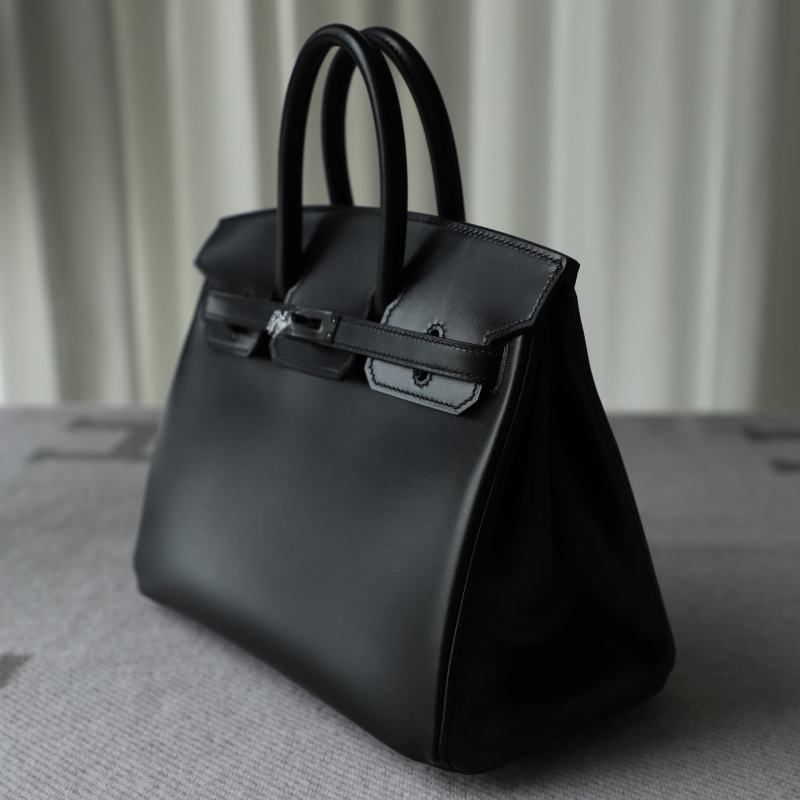 CK89 Nior box calf Birkin 25cm So black