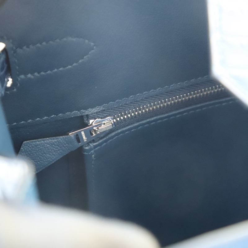 Limited Edition Birkin 30 sellier Indigo Aizome Matte Porosus Crocodile with Palladium Hardware