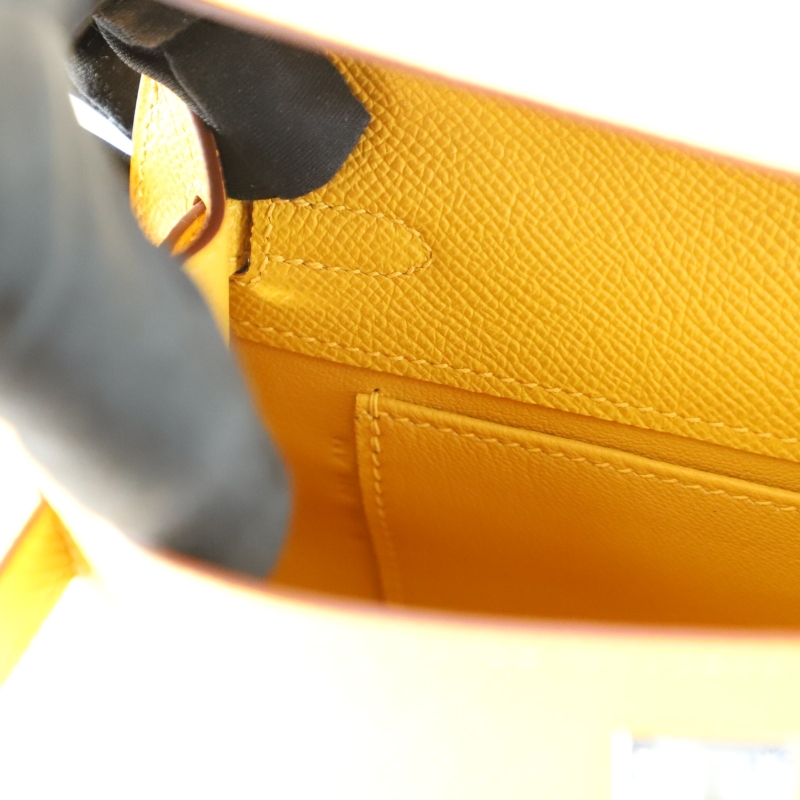 9D Jaune Amber epsom kelly pochette with phw