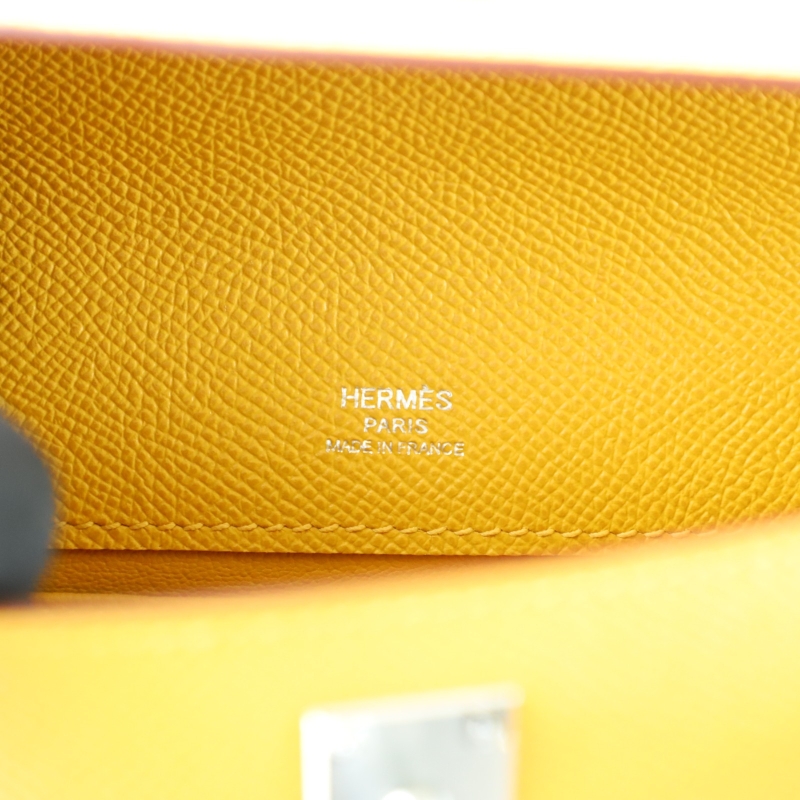 9D Jaune Amber epsom kelly pochette with phw