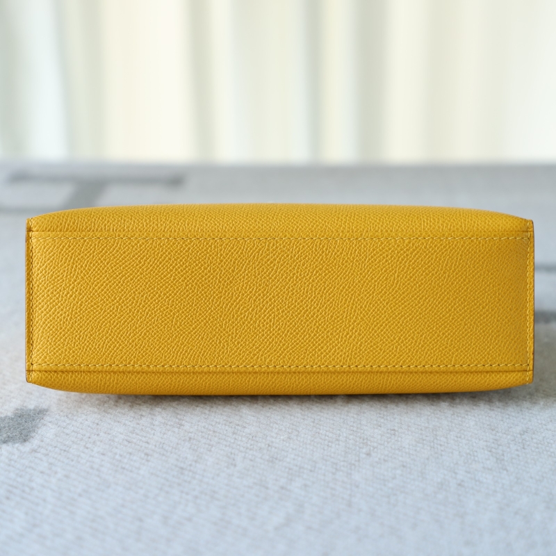 9D Jaune Amber epsom kelly pochette with phw