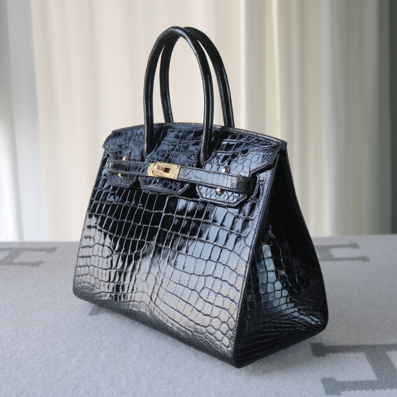 nior shiny Crocodylus niloticus birkin 30cm sellier with ghw