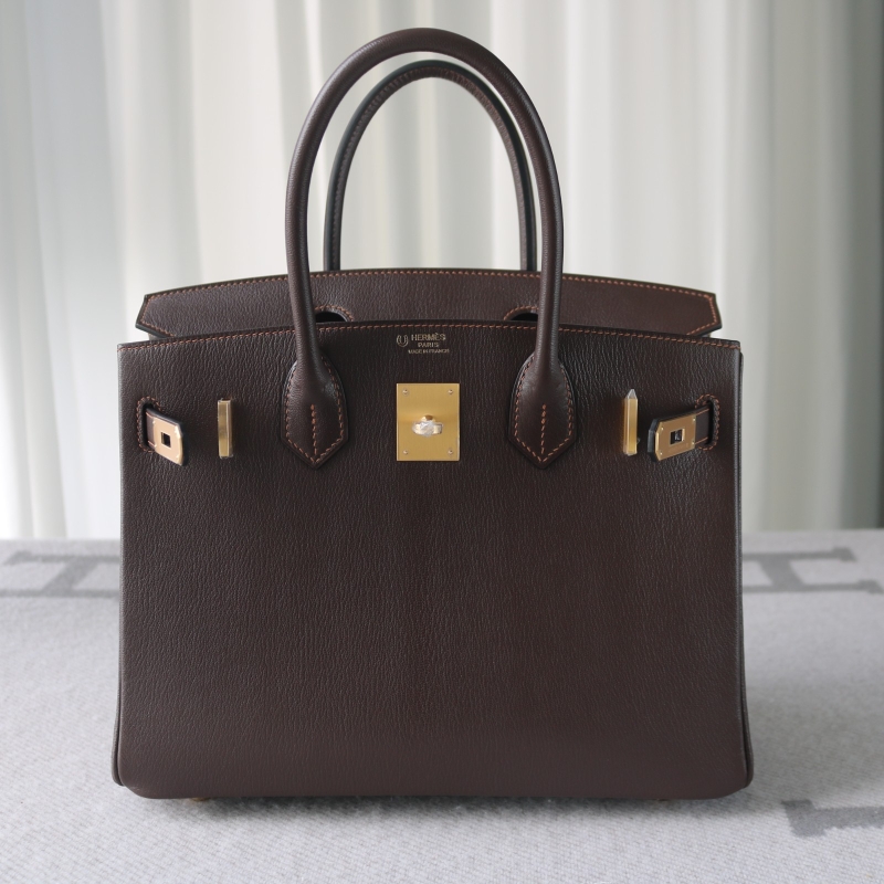 41 Havane mysore birkin 30cm with brushed gold hardware