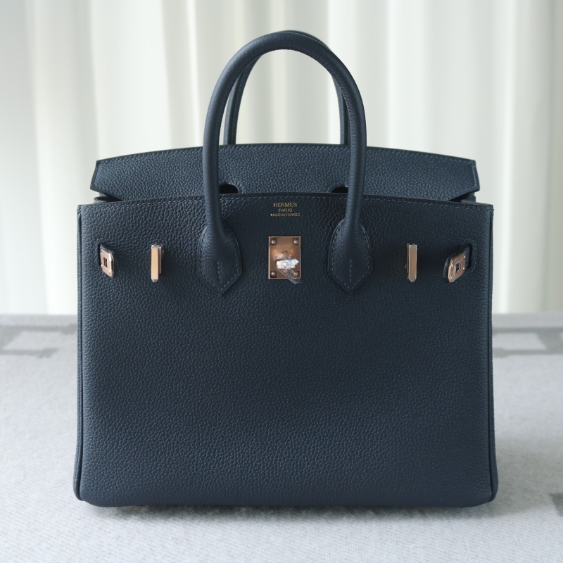 2Z blue nuit togo birkin 25 cm with rose gold hardware
