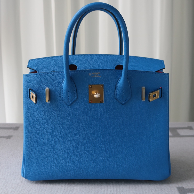 T7 BIue Hydra mysore and rose mexico interior birkin 30cm with brushed gold hardware