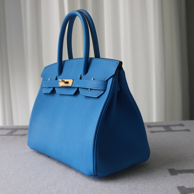 T7 BIue Hydra mysore and rose mexico interior birkin 30cm with brushed gold hardware
