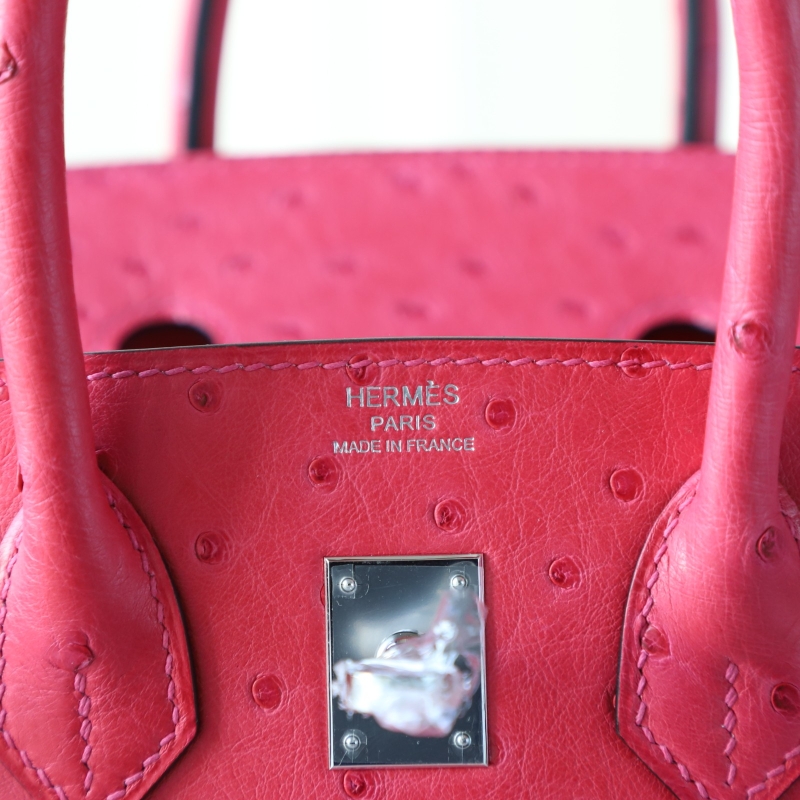 L3 rose pourple ostrich birkin 25 with phw