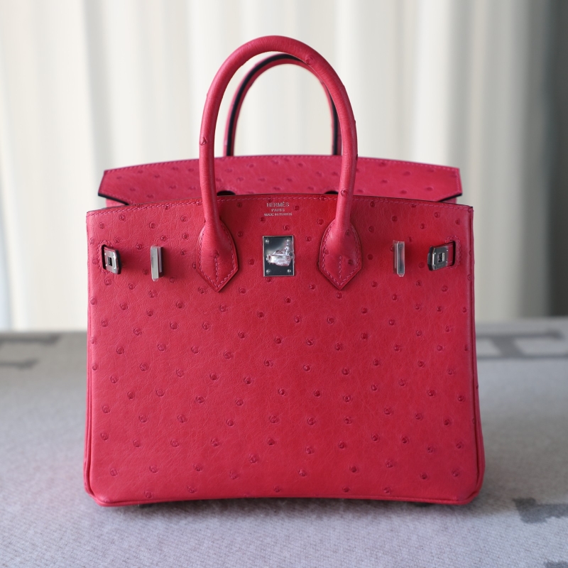 L3 rose pourple ostrich birkin 25 with phw