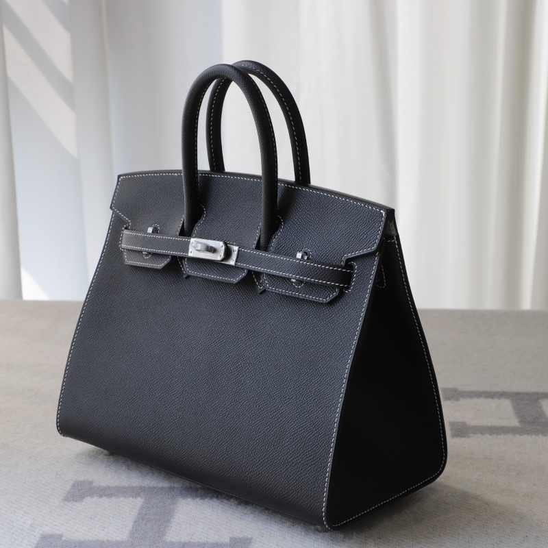 CK89 Nior epsom and gris pearl interior birkin 25 sellier with brushed silver hardware