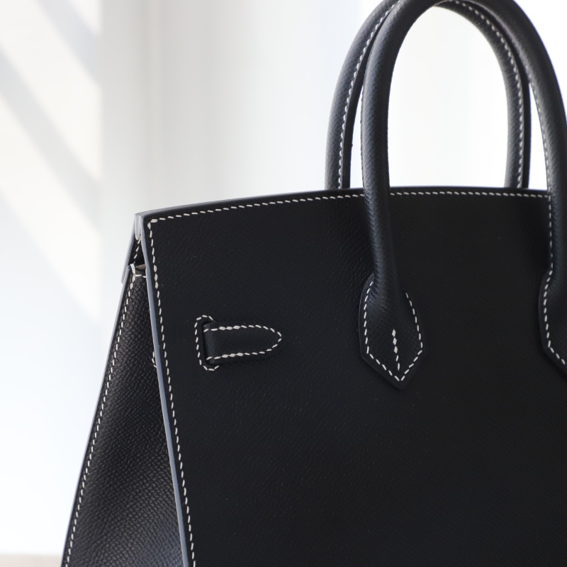 CK89 Nior epsom and gris pearl interior birkin 25 sellier with brushed silver hardware