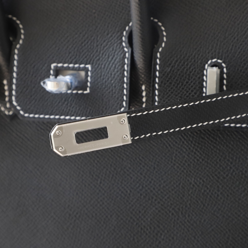 CK89 Nior epsom and gris pearl interior birkin 25 sellier with brushed silver hardware