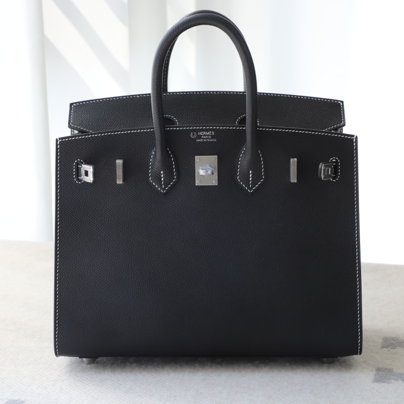 CK89 Nior epsom and gris pearl interior birkin 25 sellier with brushed silver hardware