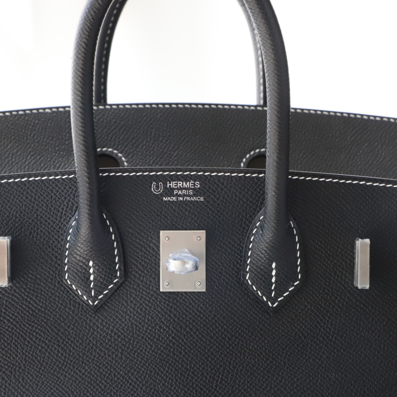 CK89 Nior epsom and gris pearl interior birkin 25 sellier with brushed silver hardware