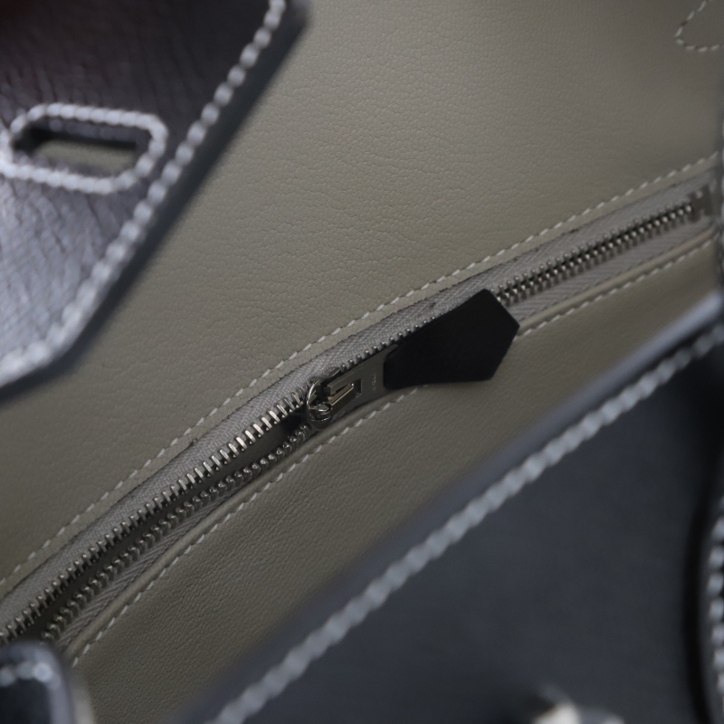 CK89 Nior epsom and gris pearl interior birkin 25 sellier with brushed silver hardware
