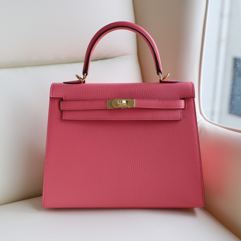 8w Rose Azalee Cherve leather kelly 25 with ghw