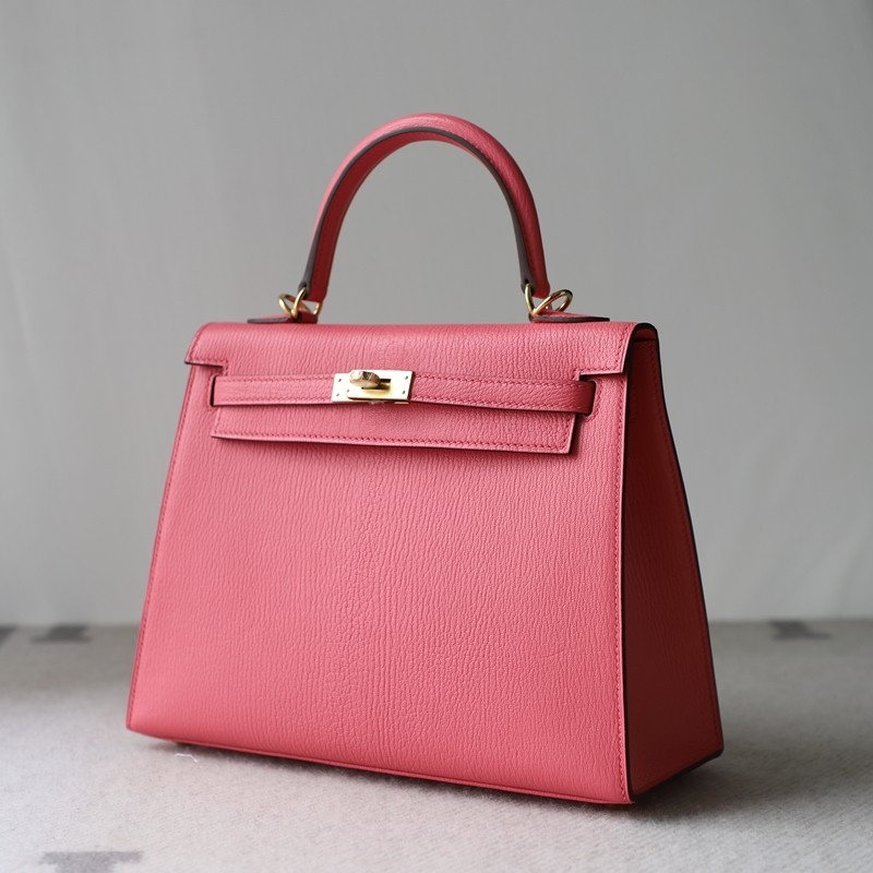 8w Rose Azalee Cherve leather kelly 25 with ghw