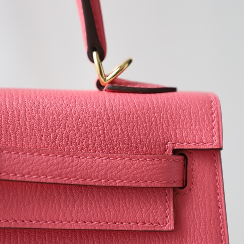 8w Rose Azalee Cherve leather kelly 25 with ghw