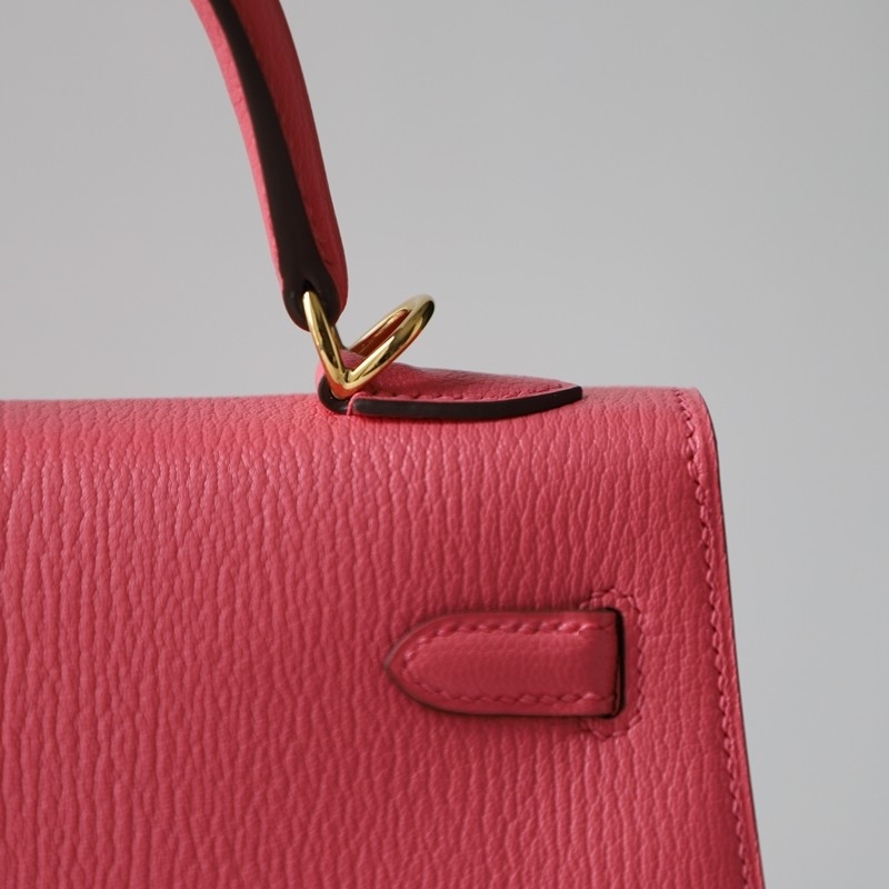 8w Rose Azalee Cherve leather kelly 25 with ghw