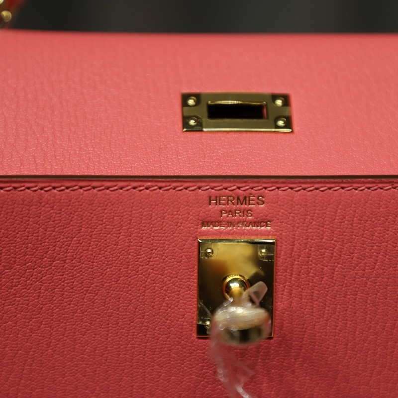 8w Rose Azalee Cherve leather kelly 25 with ghw