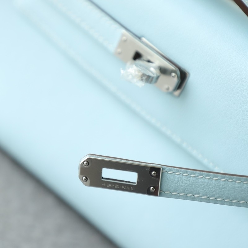 T0  Blue brume swift kelly pochette with phw