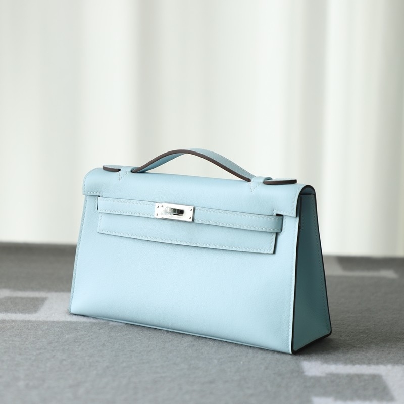 T0  Blue brume swift kelly pochette with phw