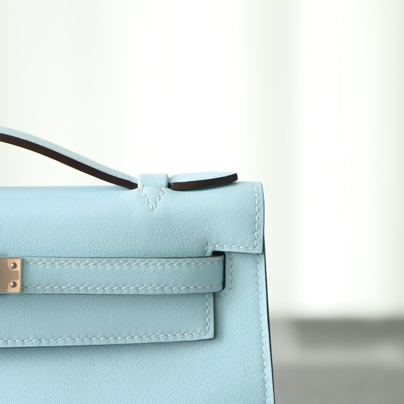 T0  Blue brume swift kelly pochette with phw