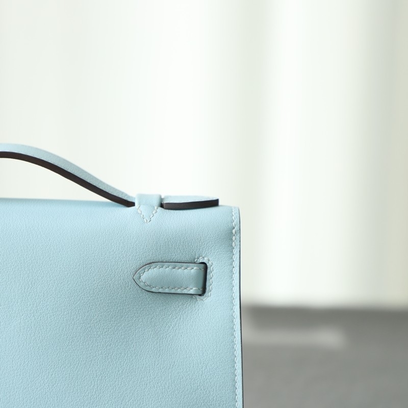 T0  Blue brume swift kelly pochette with phw