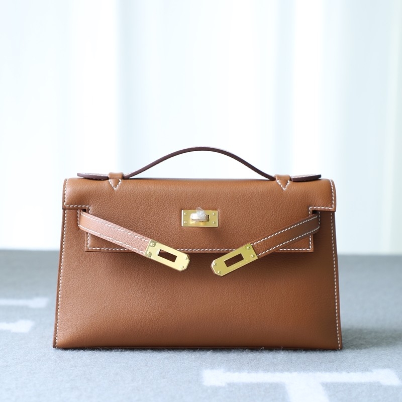 C37 GOLD swift kelly pochette with Ghw