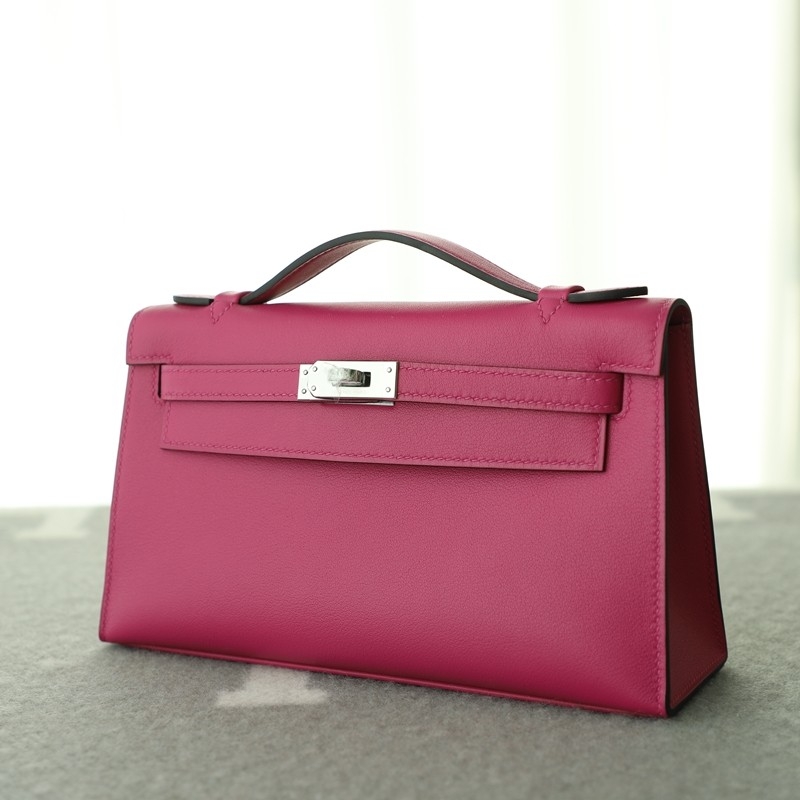  L3 rose pourple swift kelly pochette with phw