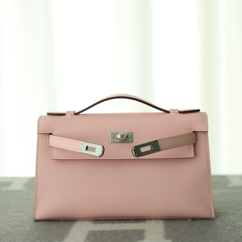 3Q Rose Sakura swift kelly pochette with phw