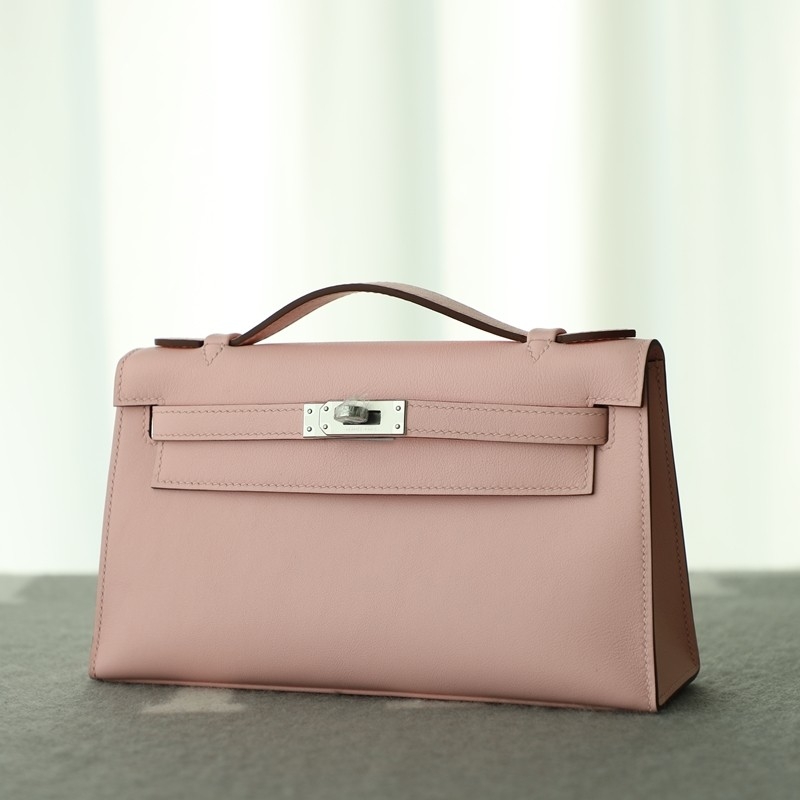 3Q Rose Sakura swift kelly pochette with phw