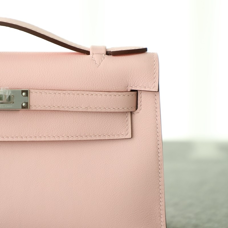 3Q Rose Sakura swift kelly pochette with phw