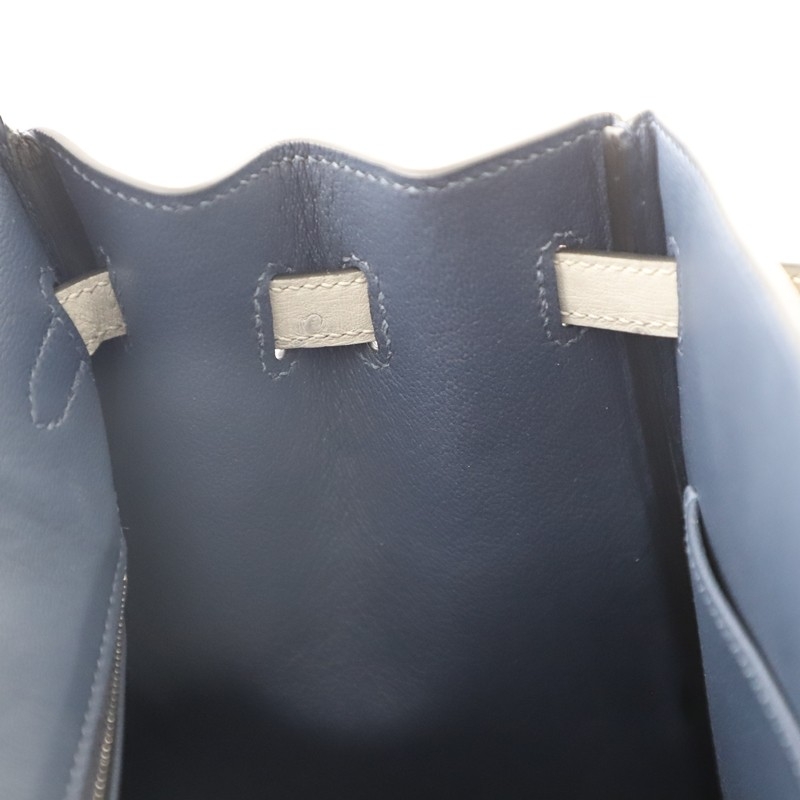 8U BIue GIacier Ostrich and 73 Bleu saphir interior birkin 25 with PHW