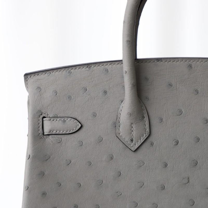 8U BIue GIacier Ostrich and 73 Bleu saphir interior birkin 25 with PHW