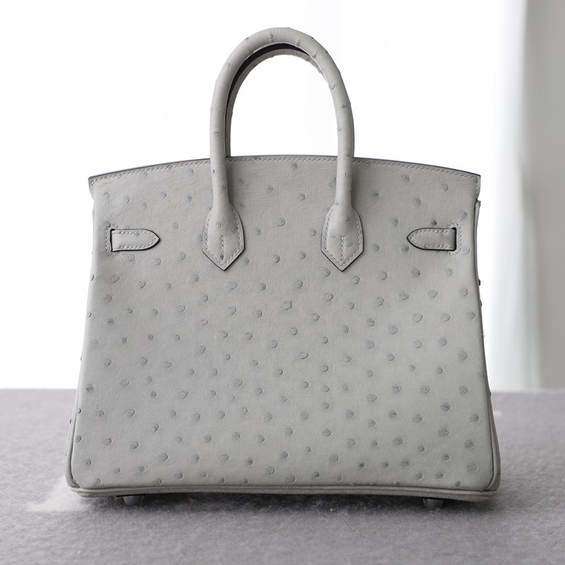 8U BIue GIacier Ostrich and 73 Bleu saphir interior birkin 25 with PHW