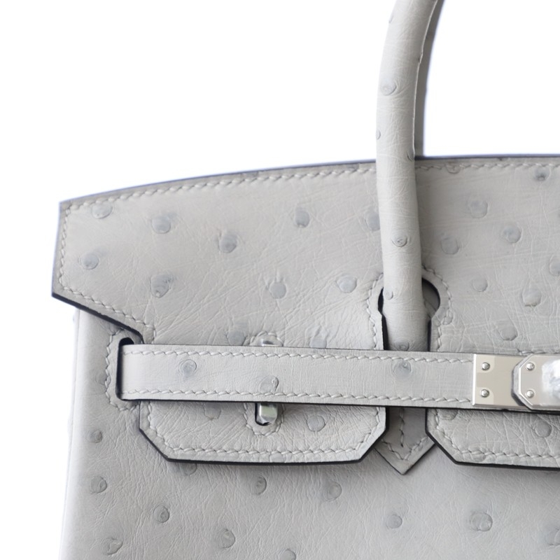 8U BIue GIacier Ostrich and 73 Bleu saphir interior birkin 25 with PHW