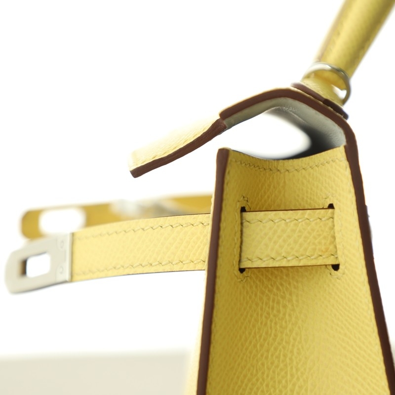 1z Jaune Pussin epsom kelly mini II With Phw