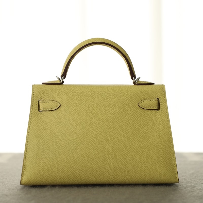 1z Jaune Pussin epsom kelly mini II With Phw