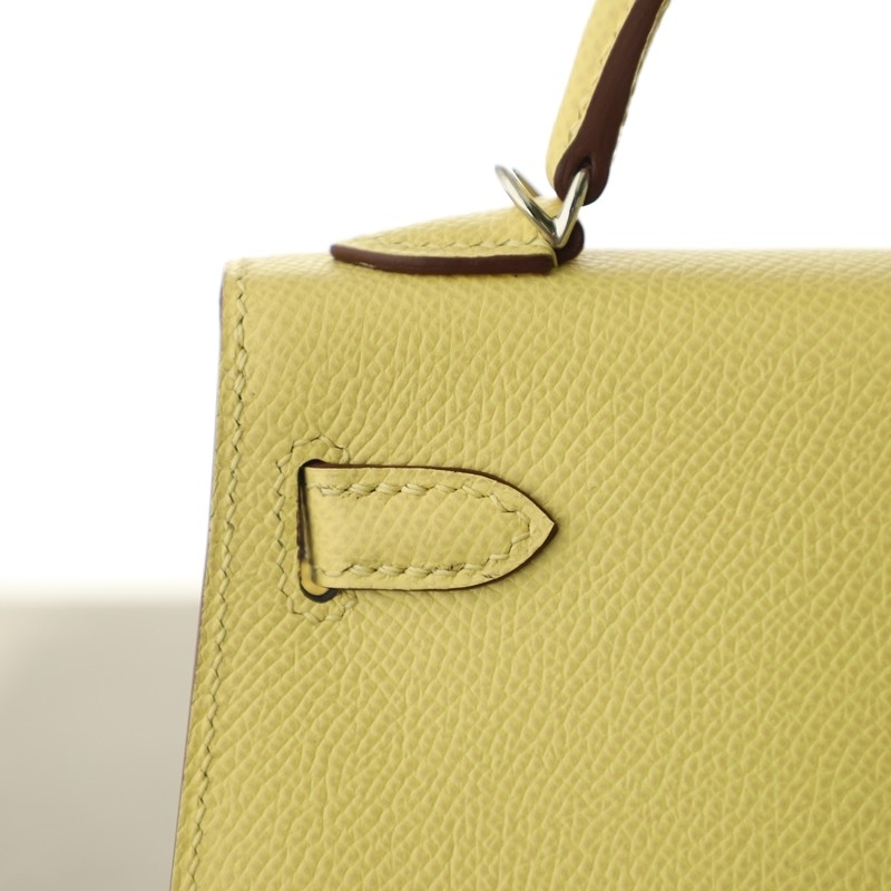 1z Jaune Pussin epsom kelly mini II With Phw