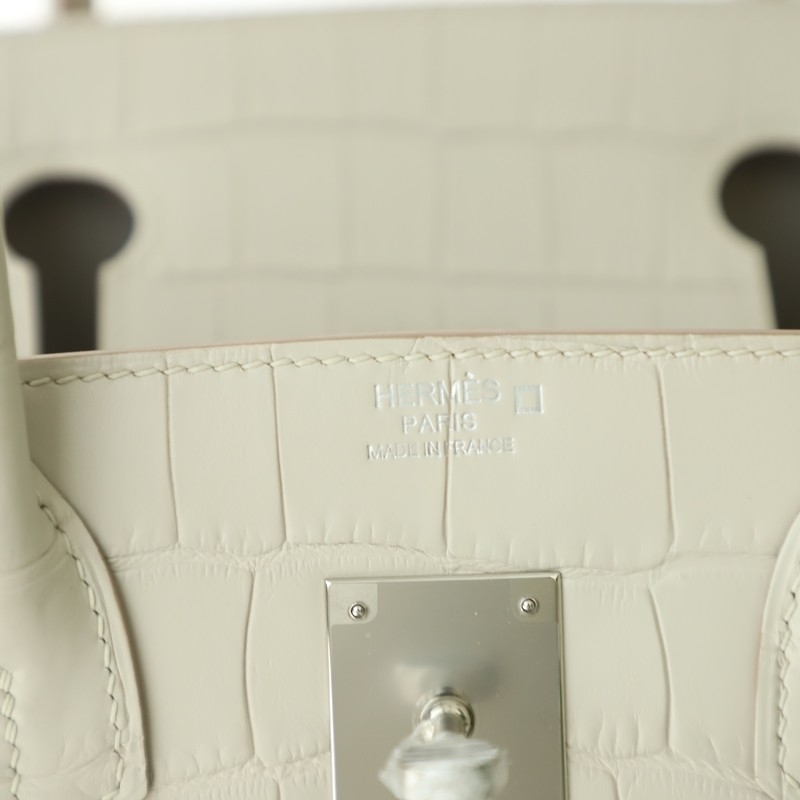8L Beton Matt Alligator crocodile birkin 30 with phw