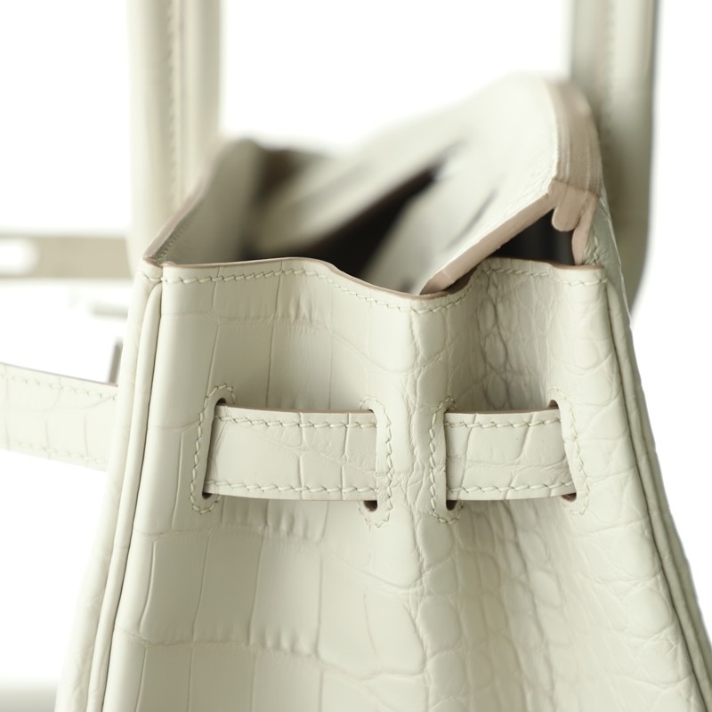 8L Beton Matt Alligator crocodile birkin 30 with phw