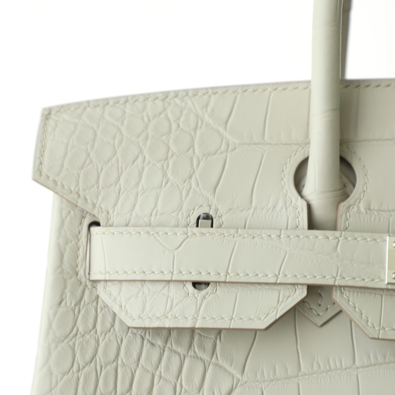 8L Beton Matt Alligator crocodile birkin 30 with phw