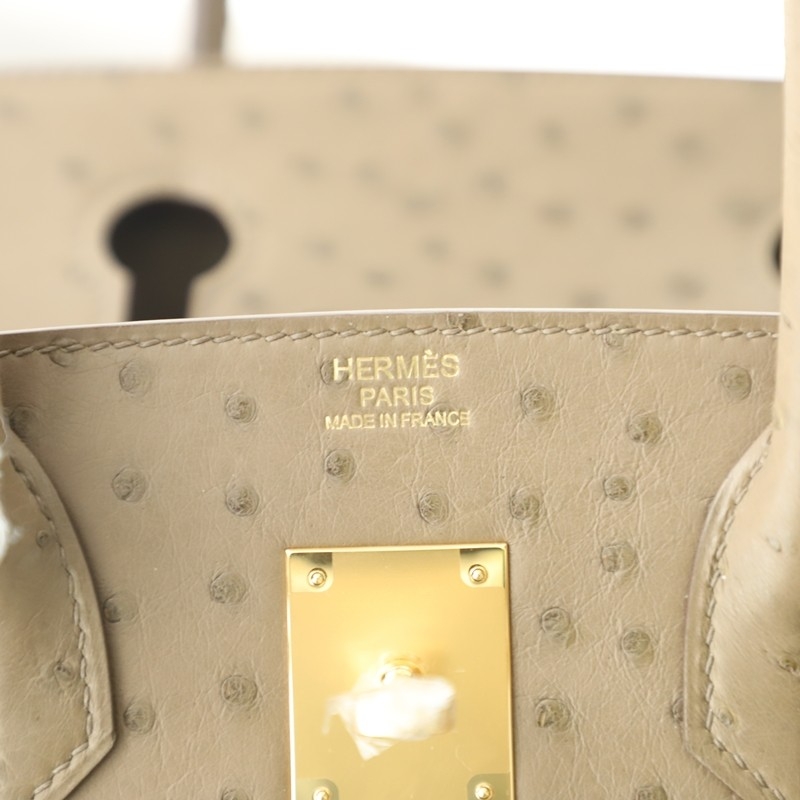 CK18 etoupe ostrich birkin 30 with GHW