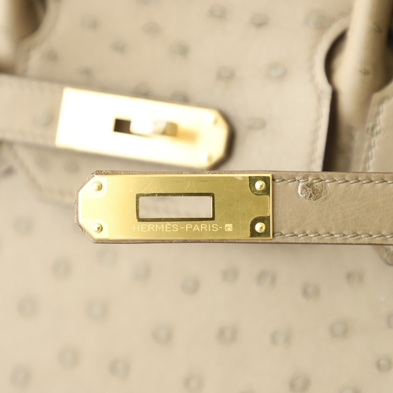 CK18 etoupe ostrich birkin 30 with GHW