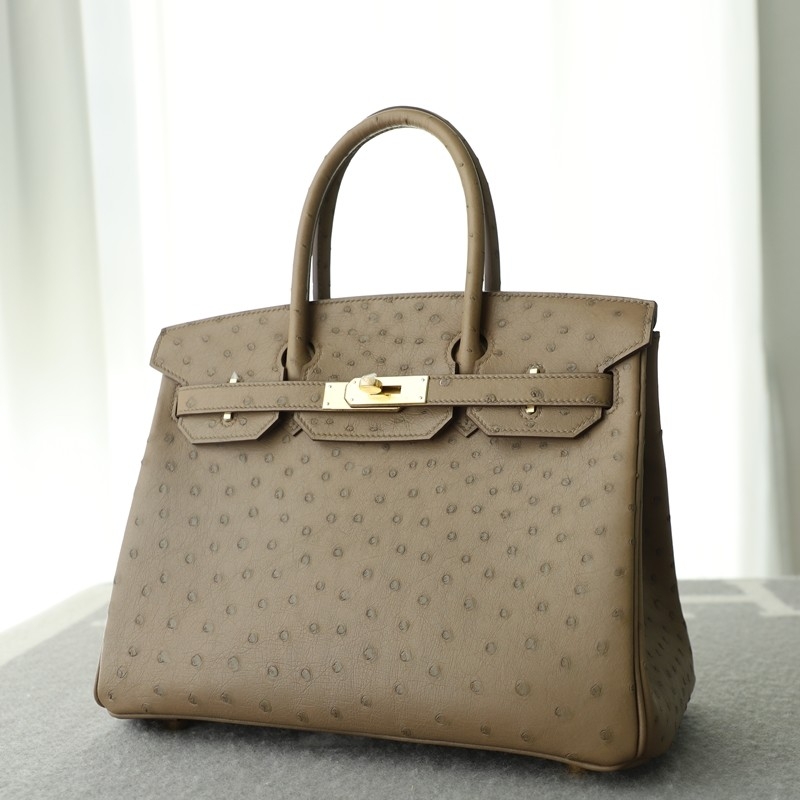 CK18 etoupe ostrich birkin 30 with GHW